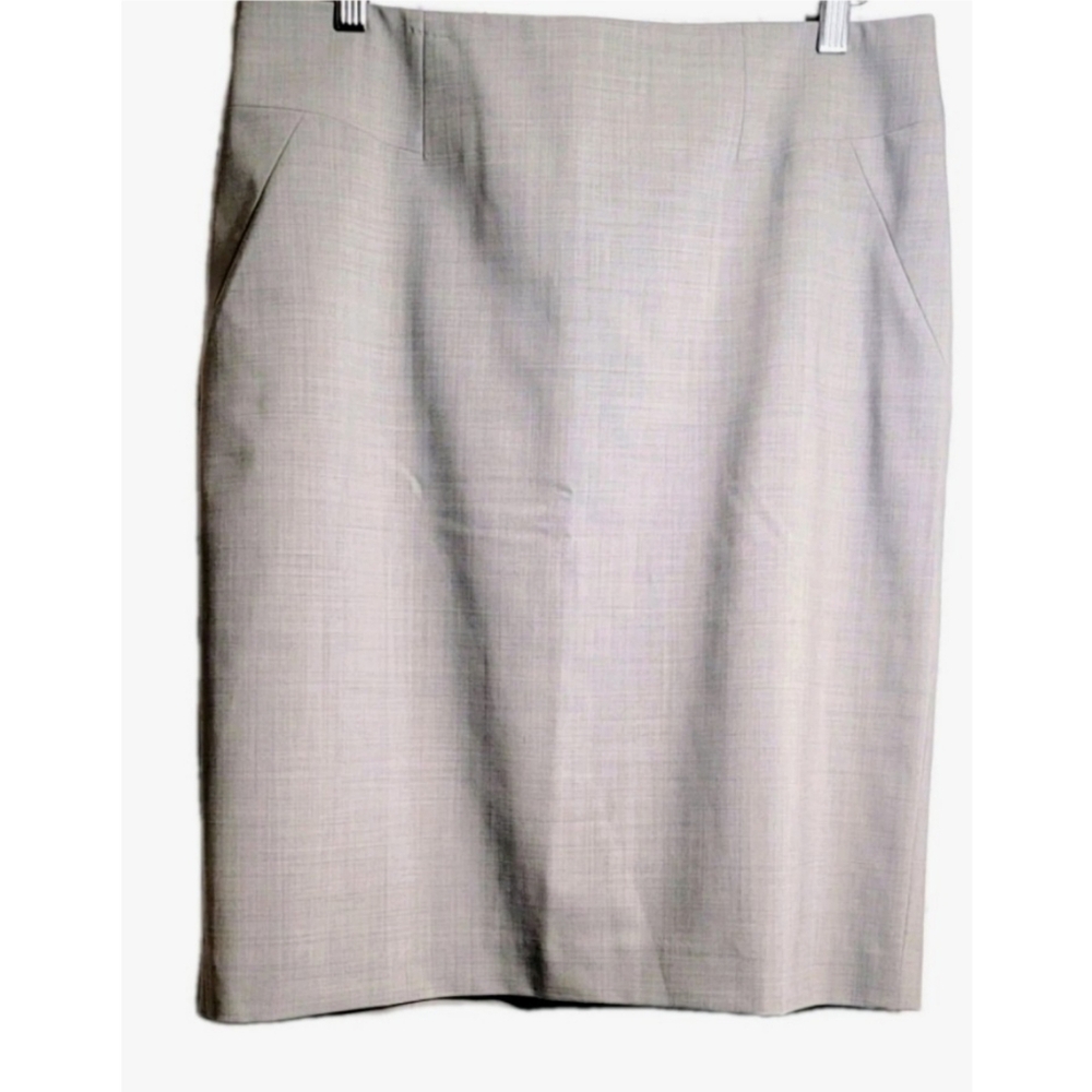Ann Taylor Virgin Wool Blend A-line Skirt Size 12 Gray Light Plaid Corporate NWT